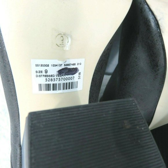 Wet Seal INDYANA Slide on Mule Heels Size 9 Black Open Toe Vegan Leather - Picture 12 of 12